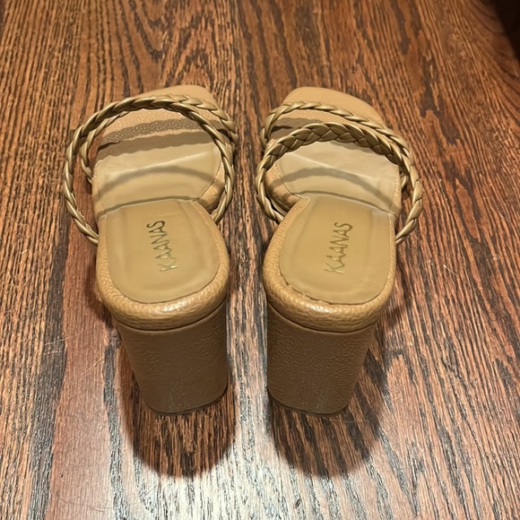 Kaanas Binjai double braid brown heeled sandals size 8 NEW WITHOUT BOX - Picture 2 of 6